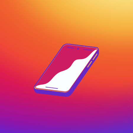 instagram advertising: image of instagram's brand colors with a graphic design phone