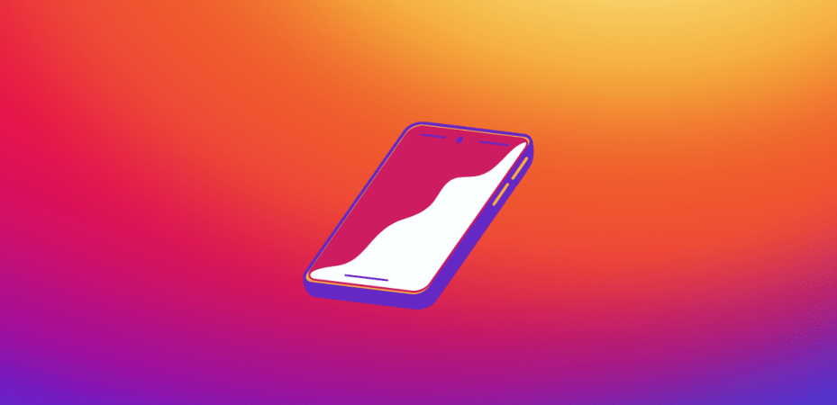 instagram advertising: image of instagram's brand colors with a graphic design phone